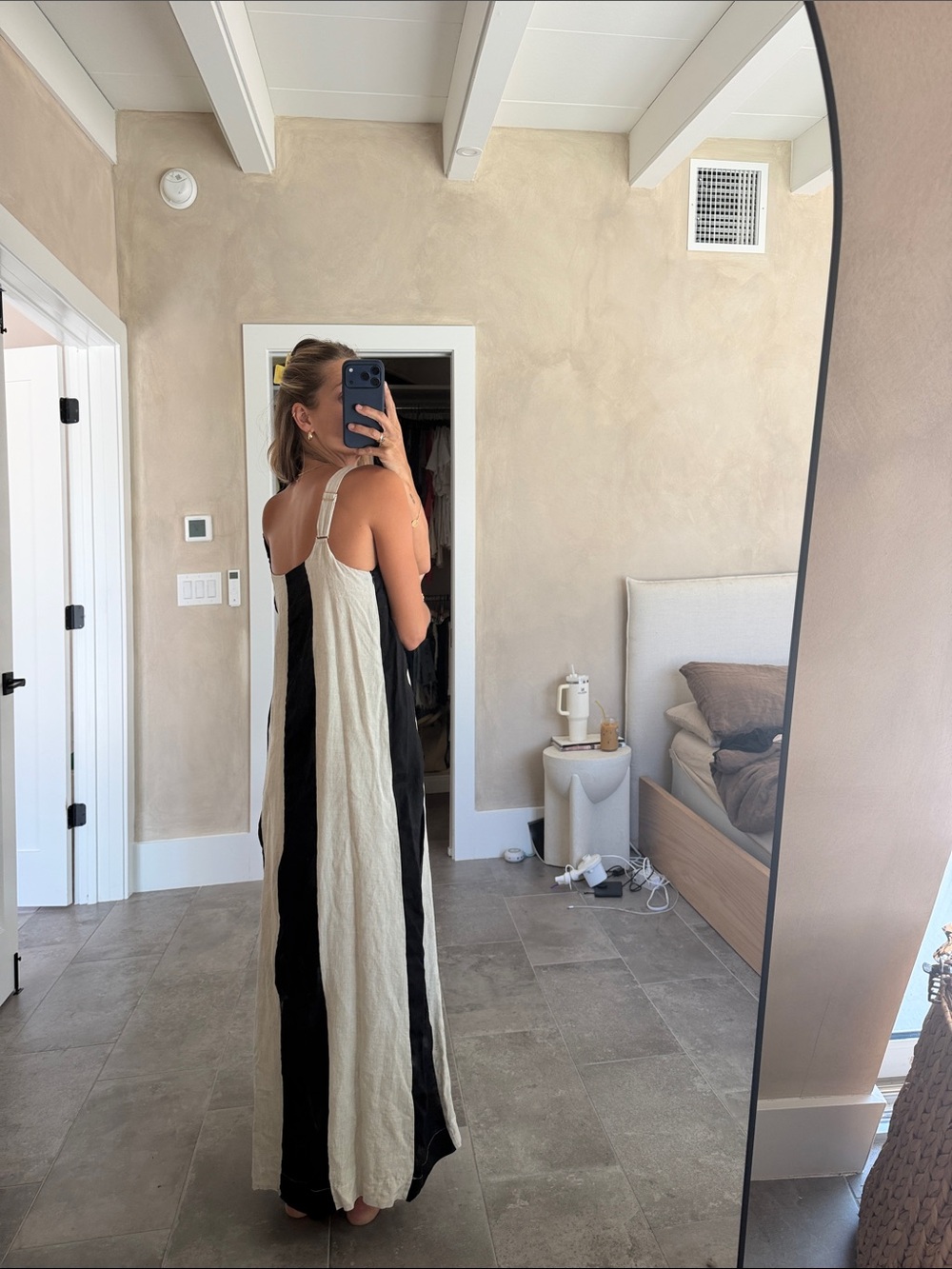 DISSH Black and Cream Colorblock Maxi Dress - Picture 3 of 4